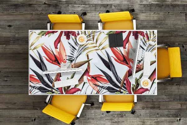 Schreibtisch Unterlegmatte Pastellblumen