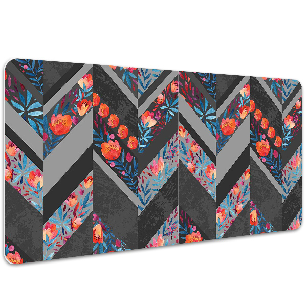 Schreibtischunterlage Blumen in Herringbone.