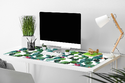 PVC Schreibtischmatte Kakteen mit Blumen