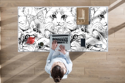 Büro-Schreibtischmatte Geschmiete Katzen