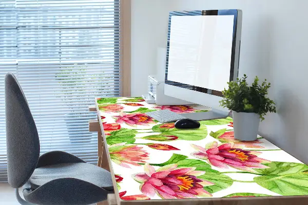 Büro-Schreibtischmatte Lotusblätter