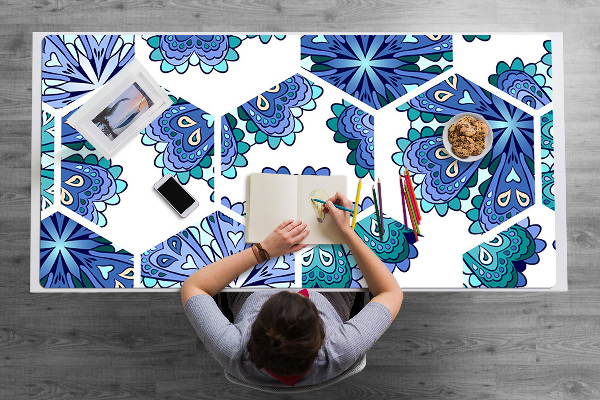 Büro-Schreibtischmatte Sechskantblumen