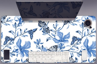 Büro-Schreibtischmatte Blaue Blumen