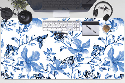 Büro-Schreibtischmatte Blaue Blumen