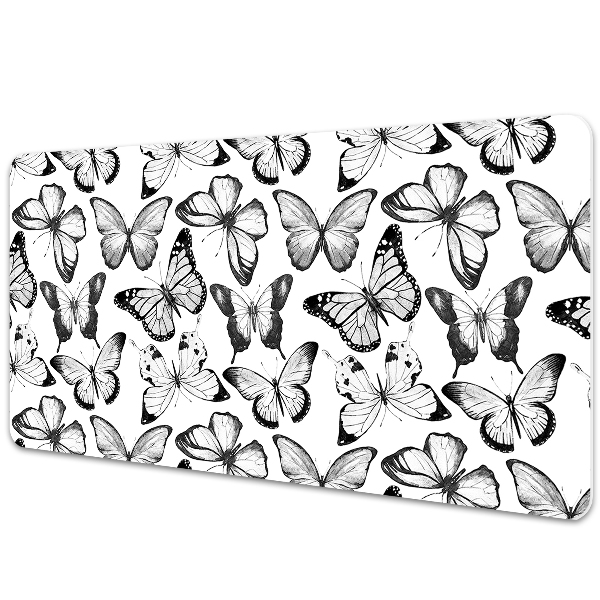 PVC Schreibtischmatte Schwarz-Weiß-Schmetterling