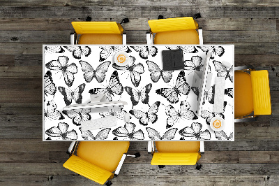 PVC Schreibtischmatte Schwarz-Weiß-Schmetterling