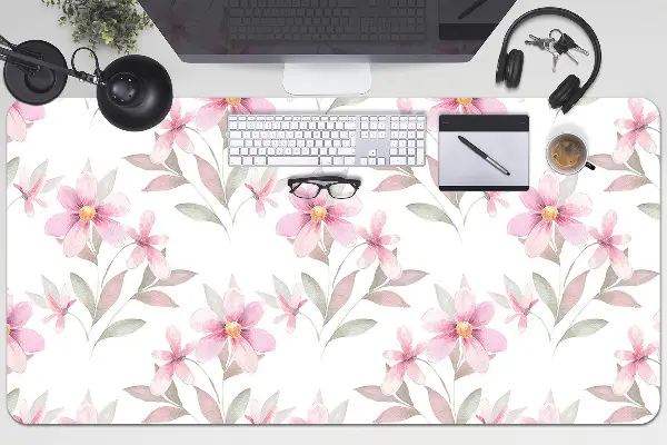 Schreibtisch Unterlegmatte Pinke Blumen