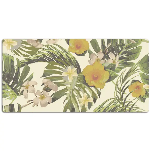 PVC Schreibtischmatte Tropische Blätter und Blumen