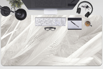PVC Schreibtischmatte Schöne weiße Federn