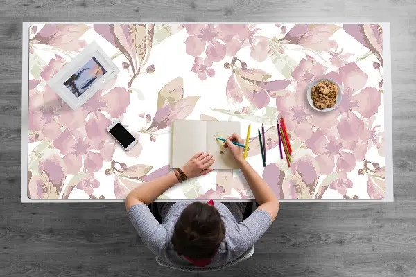 Büro-Schreibtischmatte Hibiscus hellrosa