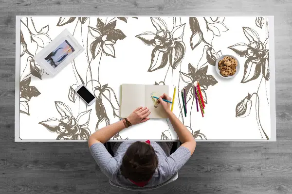 Büro-Schreibtischmatte Blumenzeichnung