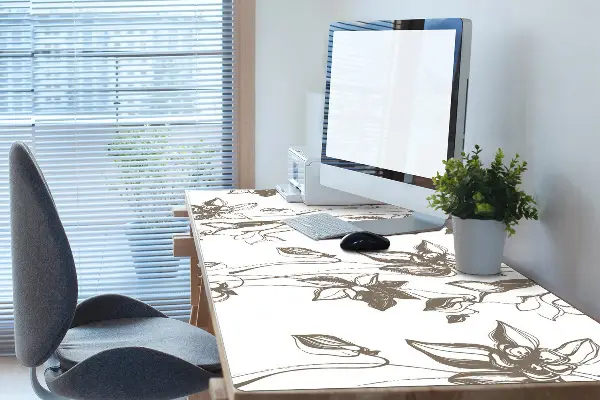 Büro-Schreibtischmatte Blumenzeichnung