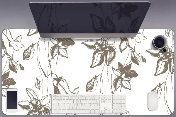Büro-Schreibtischmatte Blumenzeichnung