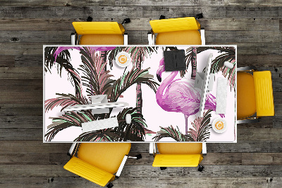 Schreibtisch Unterlegmatte Flamingos in Palm.
