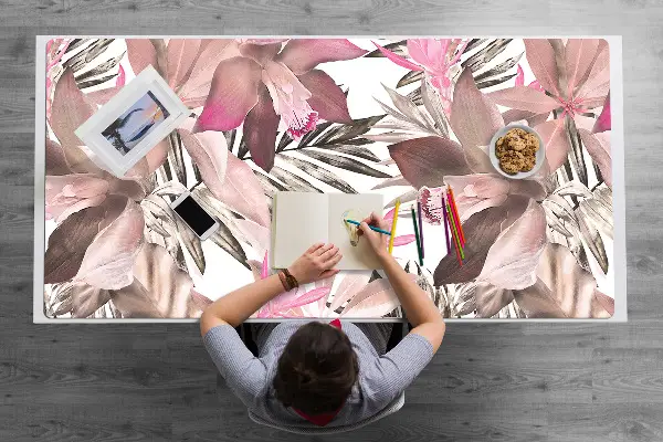 Büro-Schreibtischmatte Tropisches Rosa.