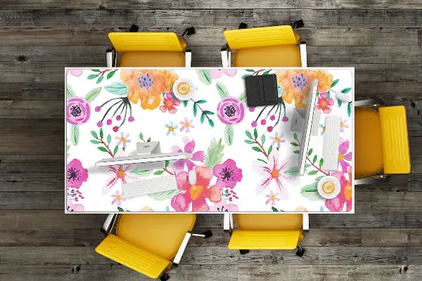Büro-Schreibtischmatte Blumenzeichnung