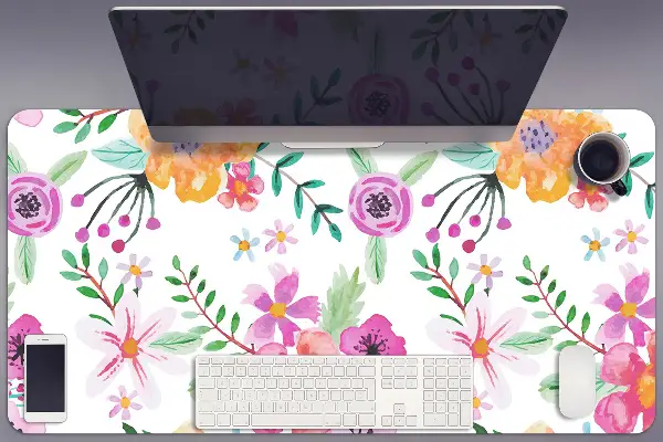 Büro-Schreibtischmatte Blumenzeichnung