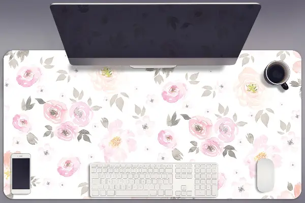PVC Schreibtischmatte Aquarellblumen