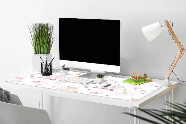 PVC Schreibtischmatte Aquarellblumen