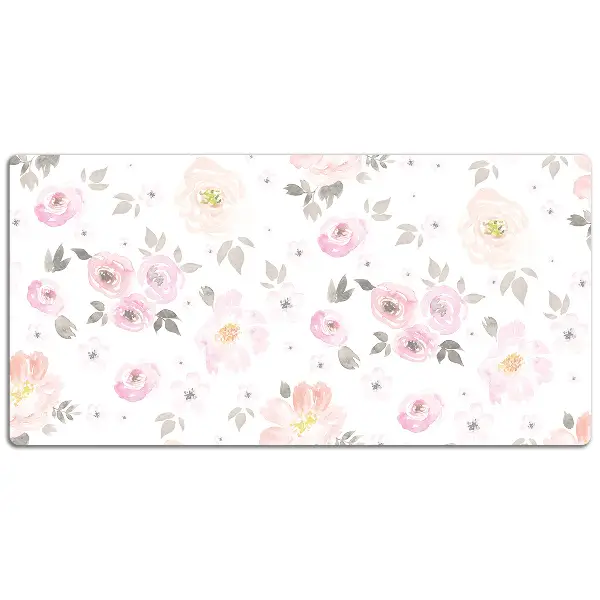 PVC Schreibtischmatte Aquarellblumen