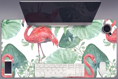 Büro-Schreibtischmatte Exotische Flamingos.