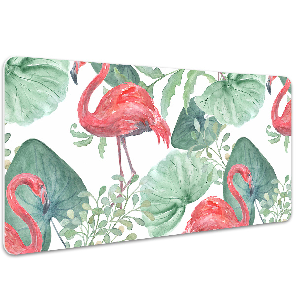 Büro-Schreibtischmatte Exotische Flamingos.