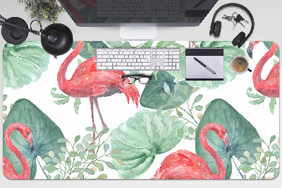 Büro-Schreibtischmatte Exotische Flamingos.