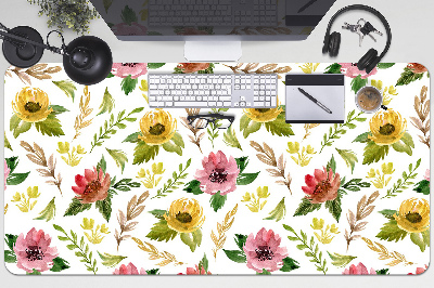 Büro-Schreibtischmatte Aquarellblumen