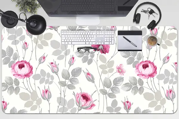PVC Schreibtischmatte Pastellrosen.
