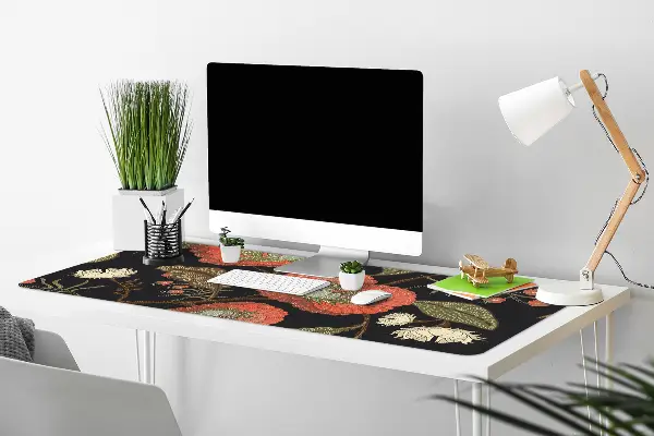 Schreibtisch Unterlegmatte Retro-Blumen