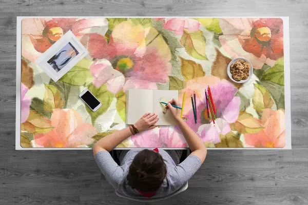 Büro-Schreibtischmatte Lackierte Blumen
