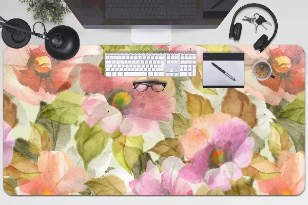 Büro-Schreibtischmatte Lackierte Blumen
