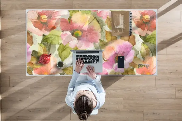 Büro-Schreibtischmatte Lackierte Blumen