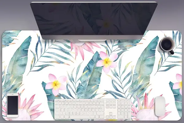Schreibtischunterlage Helle rosa Blumen