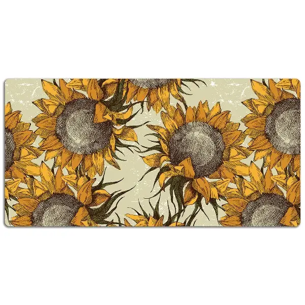 Schreibtisch Unterlegmatte Retro Sonnenblumen