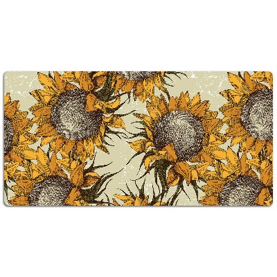 Schreibtisch Unterlegmatte Retro Sonnenblumen