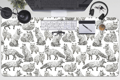 Büro-Schreibtischmatte Skizzierte Füchse