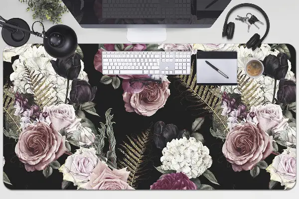 PVC Schreibtischmatte Romantische Blumen