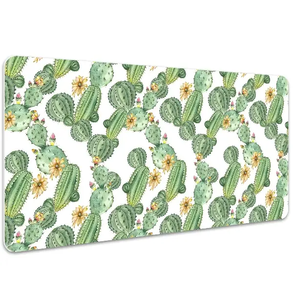 Schreibtisch Unterlegmatte Kakteen mit Blumen