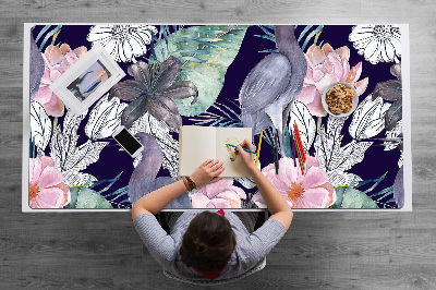 Schreibtischunterlage Vögel in den Blumen