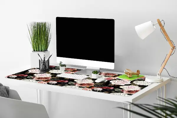 Büro-Schreibtischmatte Barockblumen