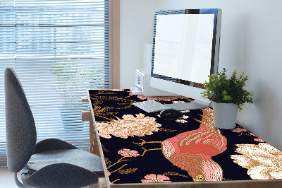 Schreibtischunterlage Pfingstrose mit einem Vogel