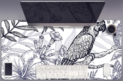 Büro-Schreibtischmatte Skizzierter Papagei