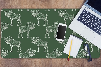 Büro-Schreibtischmatte Elch auf einem grünen Hintergrund