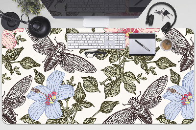 Schreibtischunterlage Schmetterlinge unter den Blumen