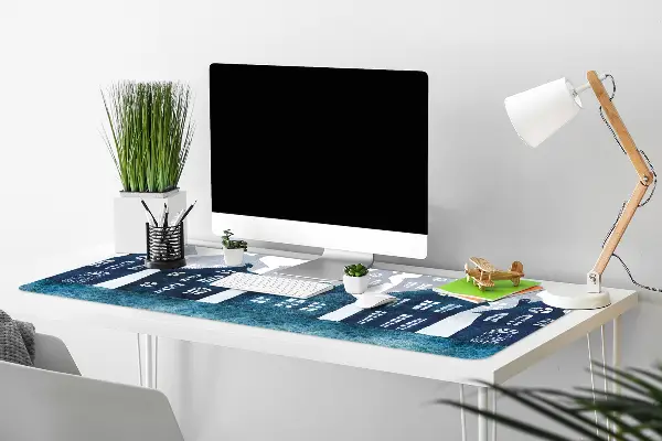 Büro-Schreibtischmatte Stadt in der Nacht.