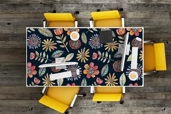 PVC Schreibtischmatte Farbenfrohe Blumen