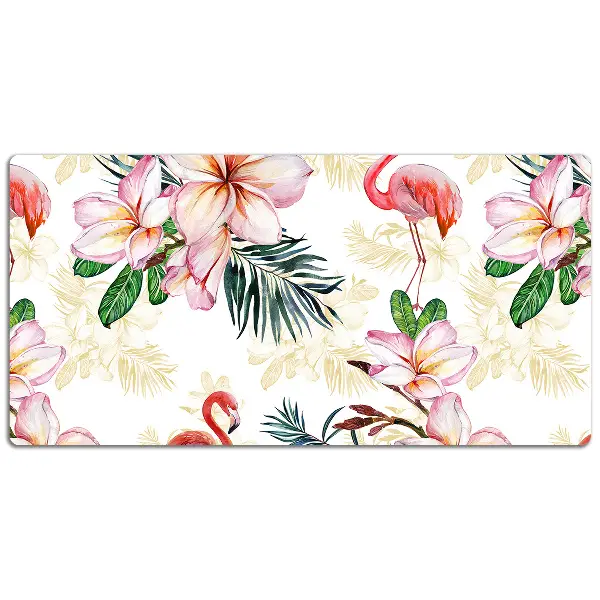 Schreibtischunterlage Flamingos in den Blumen