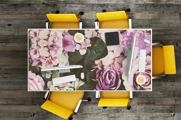 PVC Schreibtischmatte Barockblumen