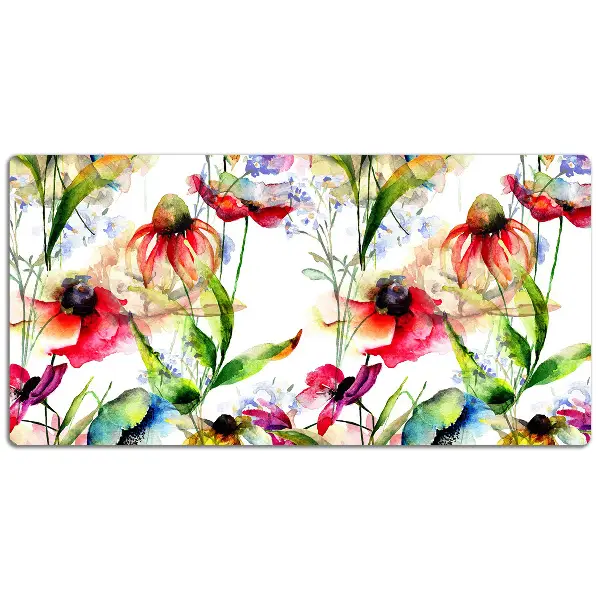 Schreibtisch Unterlegmatte Farbige Blumen